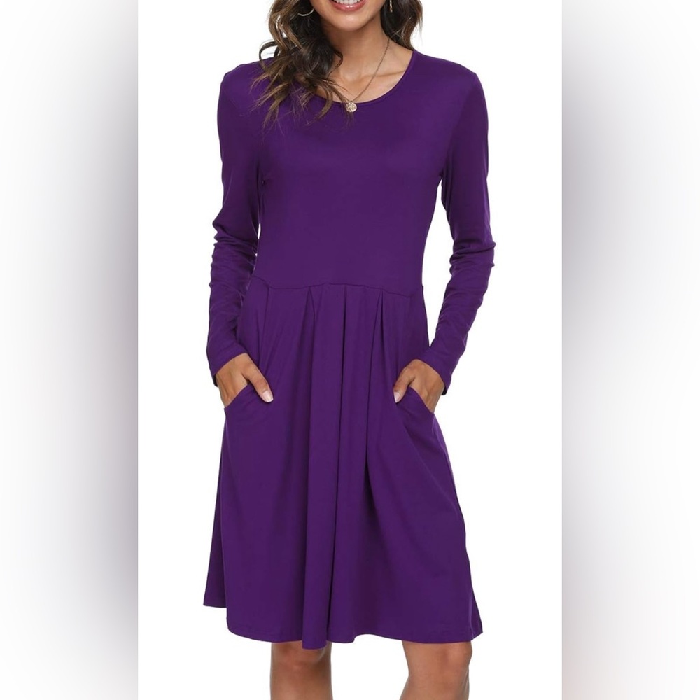 Excellent Condition flowy long-sleeve purple dress